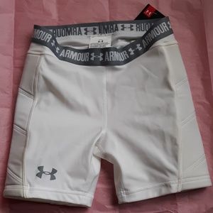 Under Armour Girls' White Softball Sliding Shorts